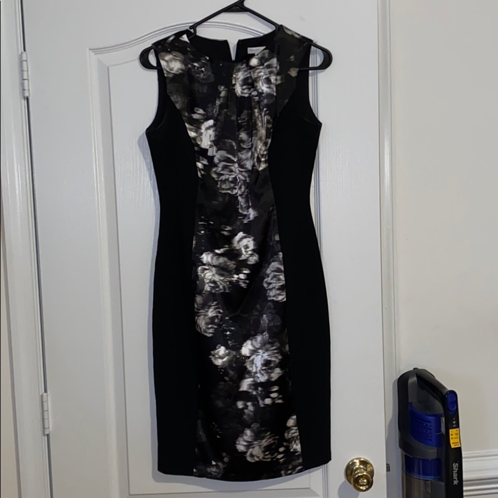 Black and White dress with floral print